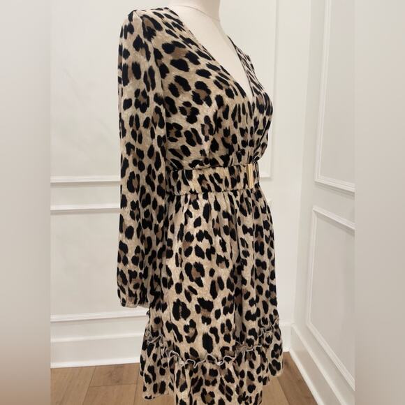 JS Millennium Dress Leopard Belted Mini - Picture 4 of 6